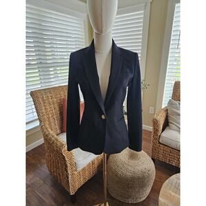 J. Crew Slim Schoolboy Wool Blend Blazer Women's Size 0 Classy Academia Preppy